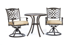 Load image into Gallery viewer, 3 Piece Bistro Set, Cast Aluminum Dining Table Patio Glider Chairs Garden Backyard Outdoor Furniture

