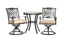 Load image into Gallery viewer, 3 Piece Bistro Set, Cast Aluminum Dining Table Swivel Rocker Chairs Outdoor Patio Furniture
