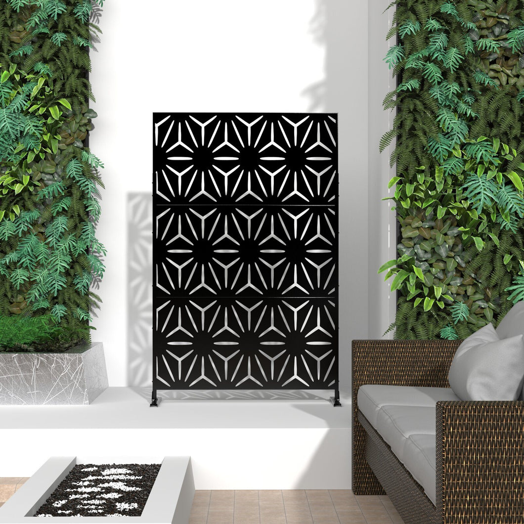 6.5 ft. H x 4 ft. W Laser Cut Metal Privacy Screen, 24