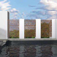 Load image into Gallery viewer, 6.33 ft. H x 3.93 ft. W Laser Cut Metal Privacy Screen;  24&quot;*48&quot;*3 panels
